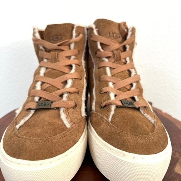 UGG High-Top Sneakers in Chestnut Suede, Size 7 - Excellent Condition - Picture 2 of 12
